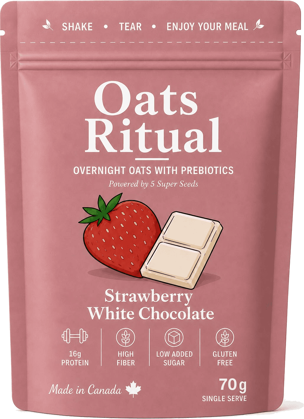 Oats Ritual Strawberry White Chocolate pouch